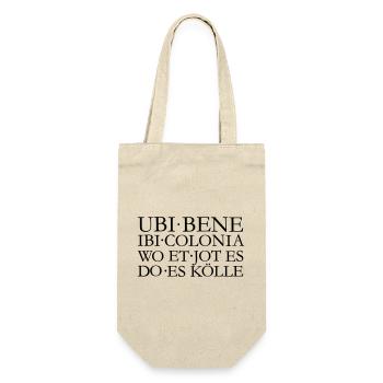 UBI BENE IBI COLONIA Kölsch Köln Design - Geschenkbeutel für Flaschen - Natur - Vorne