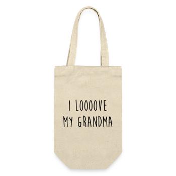 Großmütter / Oma / Mami / Großmutter / Mamy - Geschenkbeutel für Flaschen - Natur - Vorne