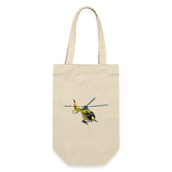 Rettungs Hubschrauber, Helicopter - Geschenkbeutel für Flaschen - Natur - Vorne