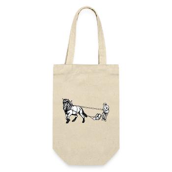 Holzrücker with horse - Gift Bag for Bottles - nature - Front