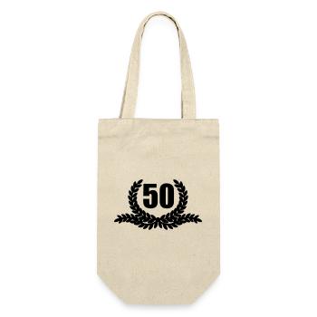 Laurel wreath 50 YEARS - Gift Bag for Bottles - nature - Front