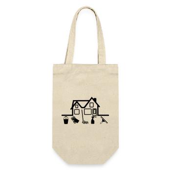 House with cleaning tools - Gift Bag for Bottles - nature - Front