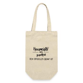 Hausmeister - Superheld! - Geschenkbeutel für Flaschen - Natur - Vorne