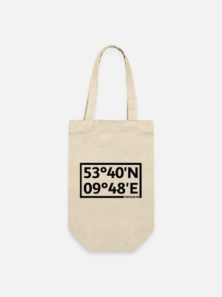 Pinneberg Koordinaten - Geschenkbeutel für Flaschen - Natur