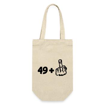 49 +. Für alle, die mit 50 Jahren zu kämpfen haben # - Geschenkbeutel für Flaschen - Natur - Vorne