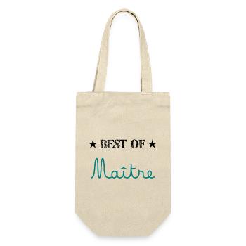 MAÎTRE. MERCI. MERCI MAÎTRE. CADEAU MAÎTRE. ECOLE - Sac à bouteille - nature - Devant