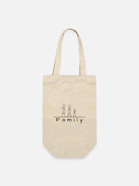 Stick figure family - Gift Bag for Bottles - nature