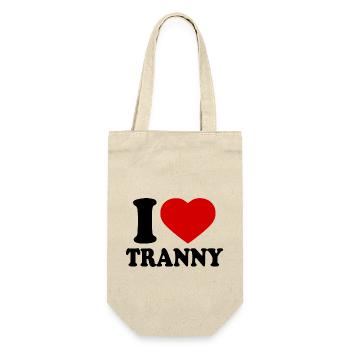 I love tranny - Geschenkbeutel für Flaschen - Natur - Vorne