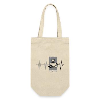 pulse coffee café heartbeat coffee love icon - Gift Bag for Bottles - nature - Front
