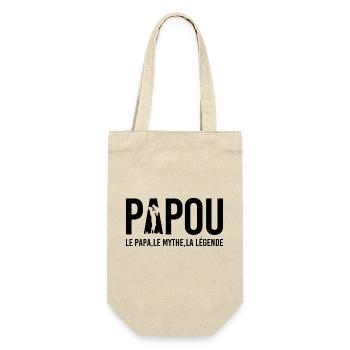 Papou, Le Papa, Le Mythe Cadeau Fête des Pères - Sac à bouteille - nature - Devant