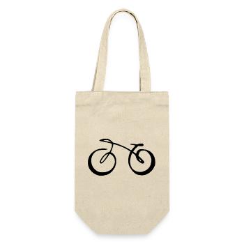 Black Minimalist Bike - Gift Bag for Bottles - nature - Front