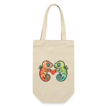 Chameleon Couple Love Couple In Love - Gift Bag for Bottles - nature - Front