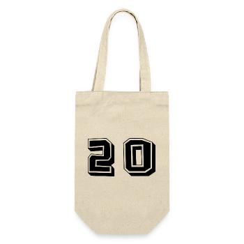 20. 20 ANS. 20e ANNIVERSAIRE. ANNIVERSAIRE 20 ANS. - Sac à bouteille - nature - Devant