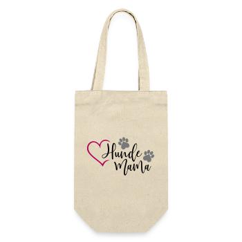 Hund Hunde Mama  - Geschenkbeutel für Flaschen - Natur - Vorne