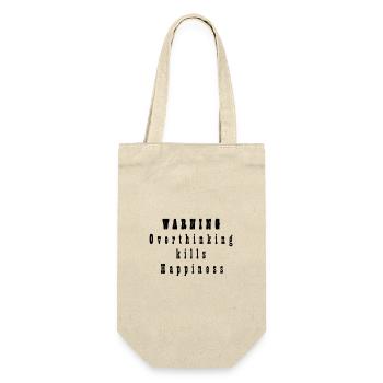 Overthinking kills Happiness - Geschenkbeutel für Flaschen - Natur - Vorne
