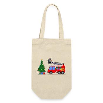 Noël du camion de pompiers - Sac à bouteille - nature - Devant