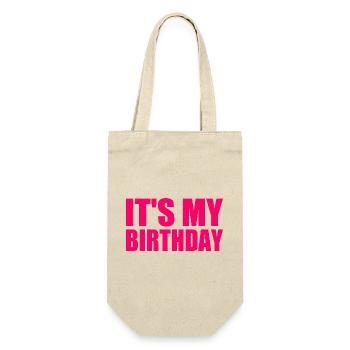 It's my birthday - Geschenkbeutel für Flaschen - Natur - Vorne