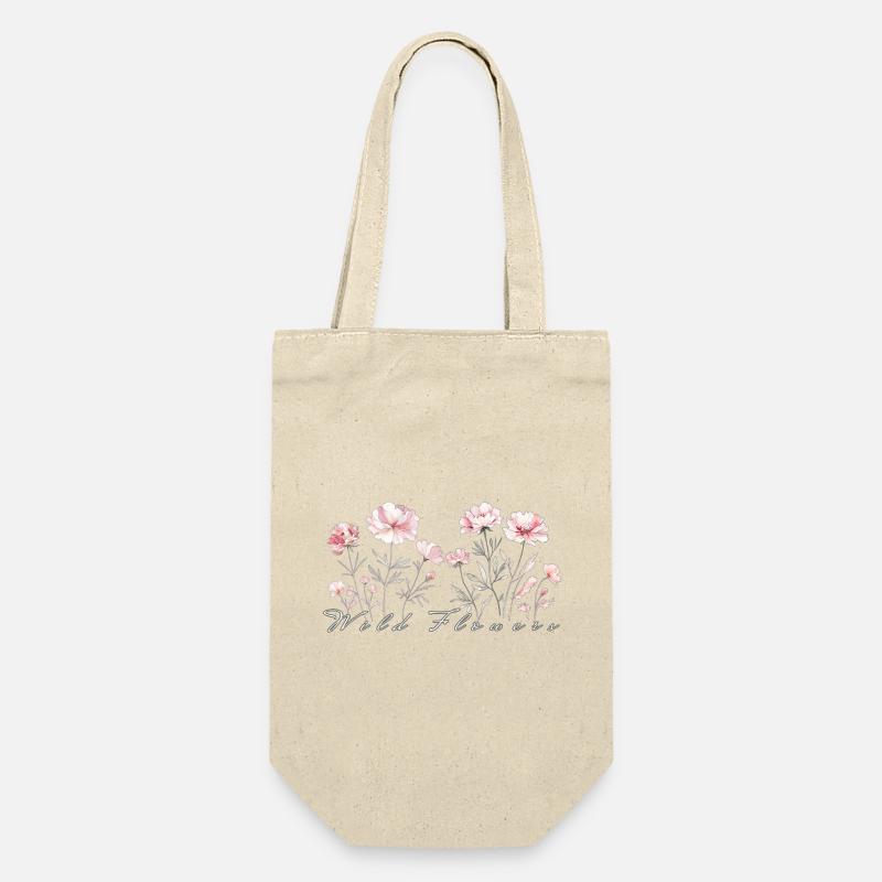 Wilde Blumen - Geschenkbeutel für Flaschen - Natur