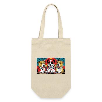 Funny Dogs - Geschenkbeutel für Flaschen - Natur - Vorne