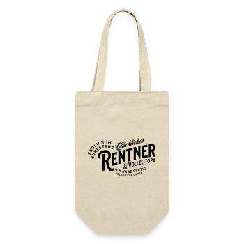 Glücklicher Rentner & Vollzeitopa - Geschenkbeutel für Flaschen - Natur - Vorne