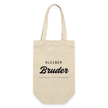 Minimalistisch kleiner Bruder, moderner Schriftzug - Geschenkbeutel für Flaschen - Natur - Vorne