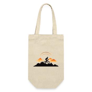 Mountain Bike Cyclist Drawing - Gift Bag for Bottles - nature - Front
