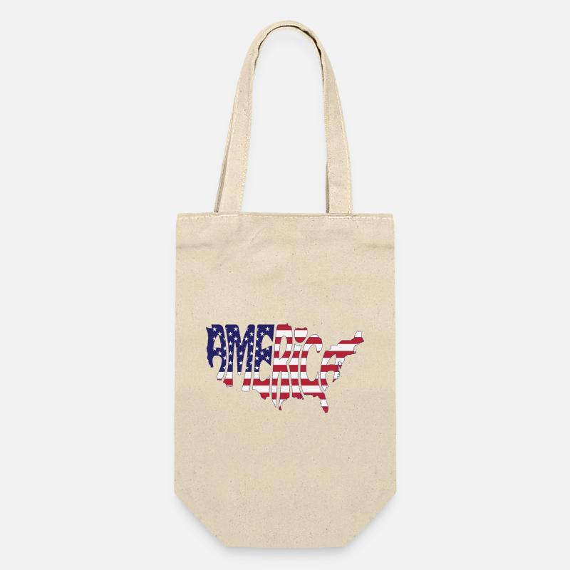 American Flag Map Design - Gift Bag for Bottles - nature