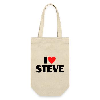 I love Steve Red Heart Love Fan Gift - Gift Bag for Bottles - nature - Front
