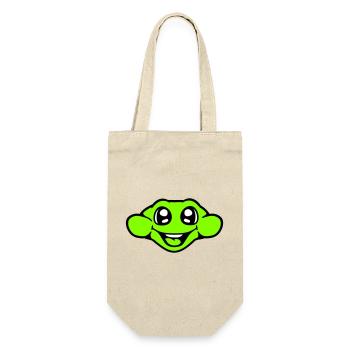 Frosch Kröte lächelt lustig Comic glücklich Cool - Geschenkbeutel für Flaschen - Natur - Vorne