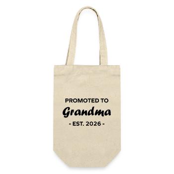 Promoted to Grandma - Est. 2026" - Gift Bag for Bottles - nature - Front