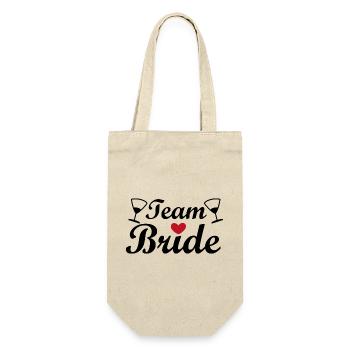 Team Bride – Bachelorette Party Shirt - Gift Bag for Bottles - nature - Front