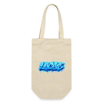 Graffiti LUCAS Name Geschenk Ideal druckbar - Geschenkbeutel für Flaschen - Natur - Vorne