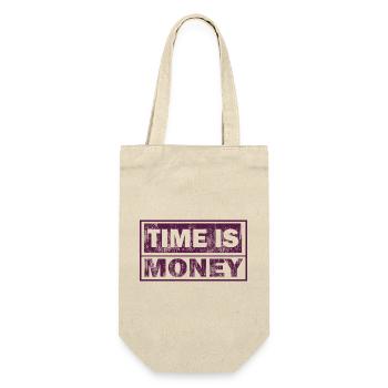 Time is money – graphic text printing - Gift Bag for Bottles - nature - Front