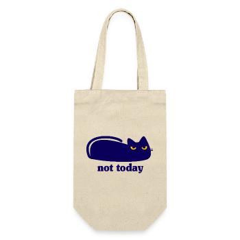 Katze Not Today Faulpelz Spruch - Geschenkbeutel für Flaschen - Natur - Vorne