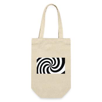 Hypnotische Schwarz-Weiß-Haarfeder - Geschenkbeutel für Flaschen - Natur - Vorne