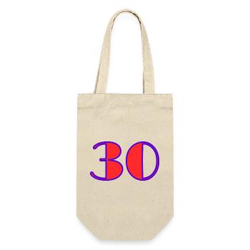 30. 30 ANS. 30e ANNIVERSAIRE. ANNIVERSAIRE 30 ANS. - Sac à bouteille - nature - Devant
