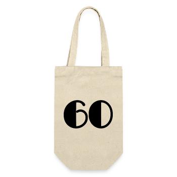 60. 60 ANS. 60e ANNIVERSAIRE. ANNIVERSAIRE 60 ANS. - Sac à bouteille - nature - Devant