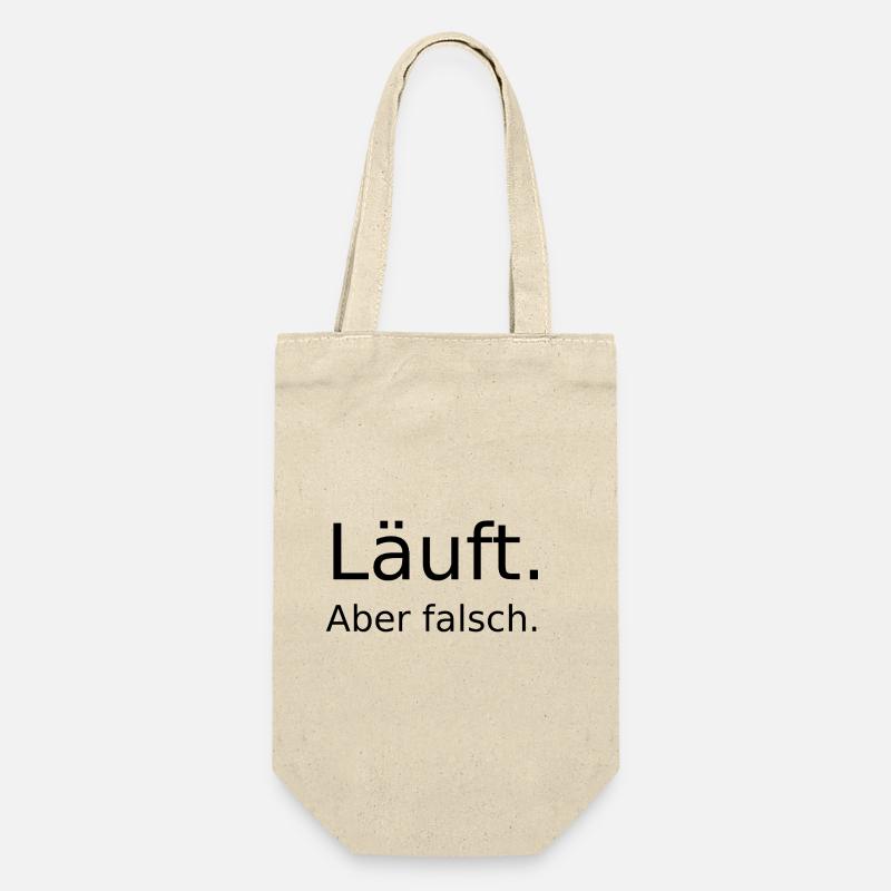 Laeuft ... aber falsch  - Geschenkbeutel für Flaschen - Natur
