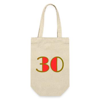 30. 30 ANS. 30e ANNIVERSAIRE. ANNIVERSAIRE 30 ANS. - Sac à bouteille - nature - Devant