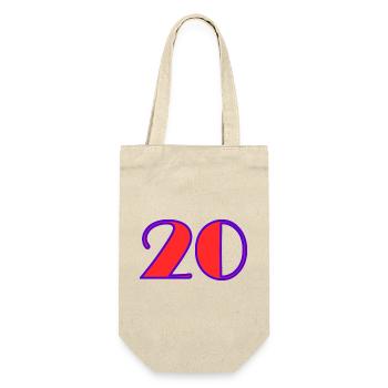 20. 20. JAHRESTAG. 20-JÄHRIGES JUBILÄUM. 20 JAHRE. - Geschenkbeutel für Flaschen - Natur - Vorne