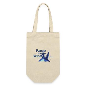 Race the Wind – Segeln Regatta Skipper Spruch - Geschenkbeutel für Flaschen - Natur - Vorne