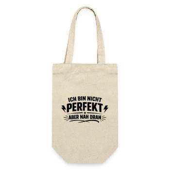 Ich bin nicht Perfekt - Geschenkbeutel für Flaschen - Natur - Vorne