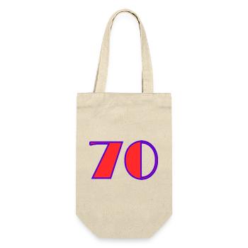70. 70 ANS. 70e ANNIVERSAIRE. ANNIVERSAIRE 70 ANS. - Sac à bouteille - nature - Devant