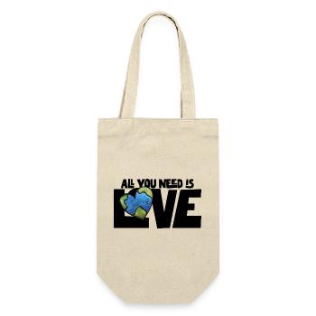 Cœur de la Terre : Globe aquarelle - Sac à bouteille - nature - Devant