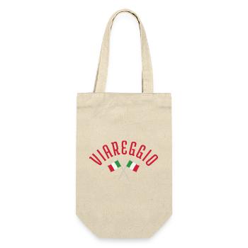 Viareggio Crossed Italian Flags  - Gift Bag for Bottles - nature - Front