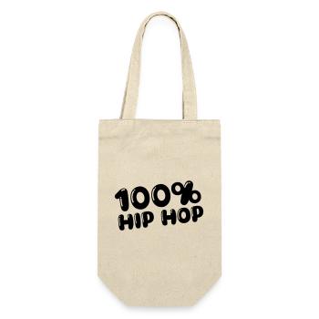 100% Hip Hop - Geschenkbeutel für Flaschen - Natur - Vorne