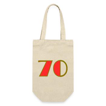 70. 70 ANS. 70e ANNIVERSAIRE. ANNIVERSAIRE 70 ANS. - Sac à bouteille - nature - Devant
