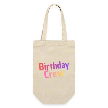 Birthday Crew - Geschenkbeutel für Flaschen - Natur - Vorne