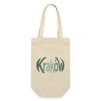 Krakau, Krakow Grün Typo - Geschenkbeutel für Flaschen - Natur - Vorne