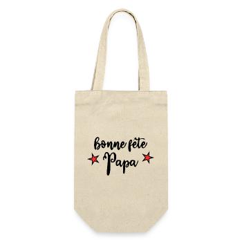 DAD. FATHER'S DAY. HAPPY FATHER'S DAY. HAPPY BIRTHDAY. - Gift Bag for Bottles - nature - Front